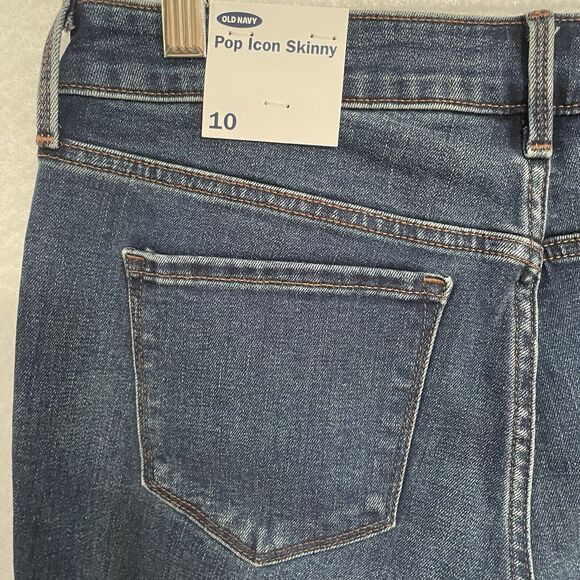 Old Navy Jeans Women’s 10 Dark Wash Nicky 2 POP ICON SKINNY Stretch Denim NEW - Picture 5 of 10